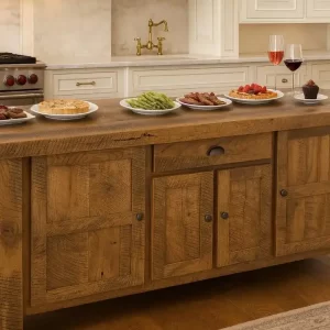 Barnwood Kitchen Island 6' - 8" Width