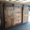 Reclaimed Barnwood Barn Door TV Console 5' Width - Image 4