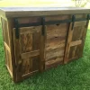 Reclaimed Barnwood Barn Door TV Console 5' Width - Image 3