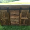 Reclaimed Barnwood Barn Door TV Console 5' Width - Image 7