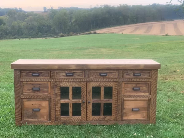 Reclaimed Barnwood TV Console 6' Width - Image 4