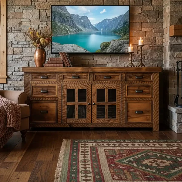 Reclaimed Barnwood TV Stand - Image 3