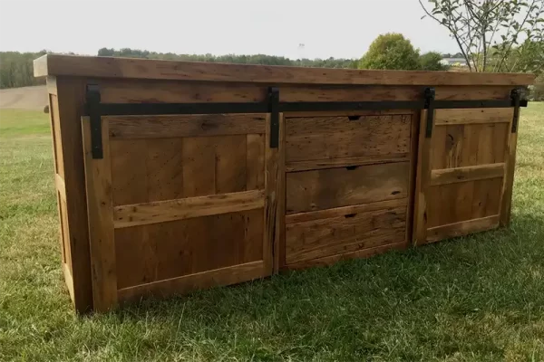 Reclaimed Barnwood Barn Door TV Console