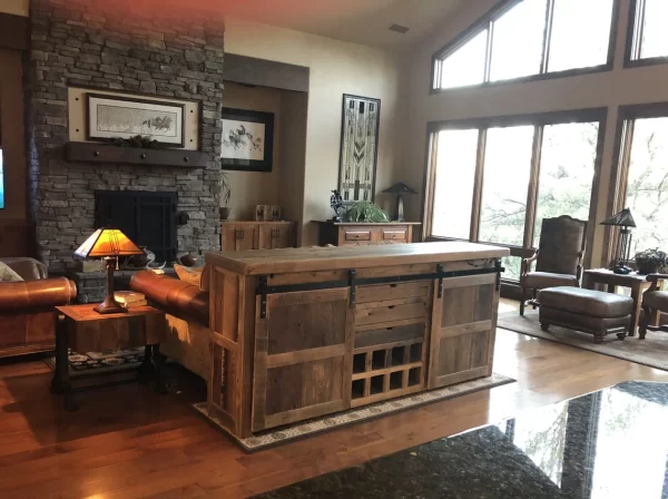 Reclaimed Barnwood Barn Door Buffet 7' Width - Image 2
