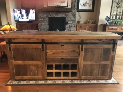 Reclaimed Barnwood Barn Door Buffet 7' Width