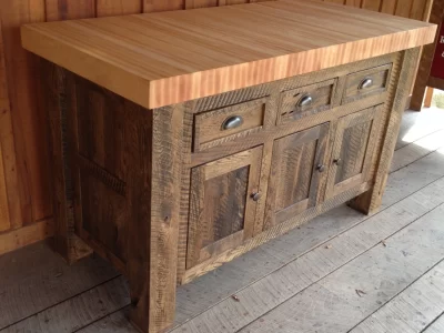 Oak Butcher Block Kitchen Island 5' Width