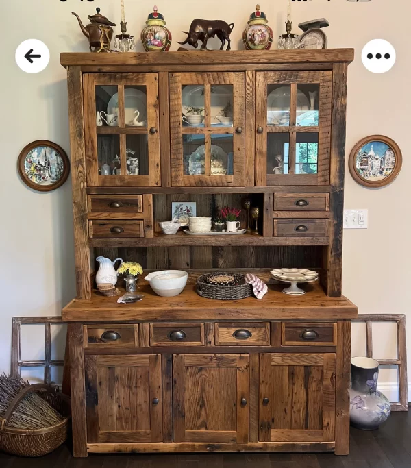 Reclaimed Barnwood Hutch 5' Width, 7' Height - Image 7