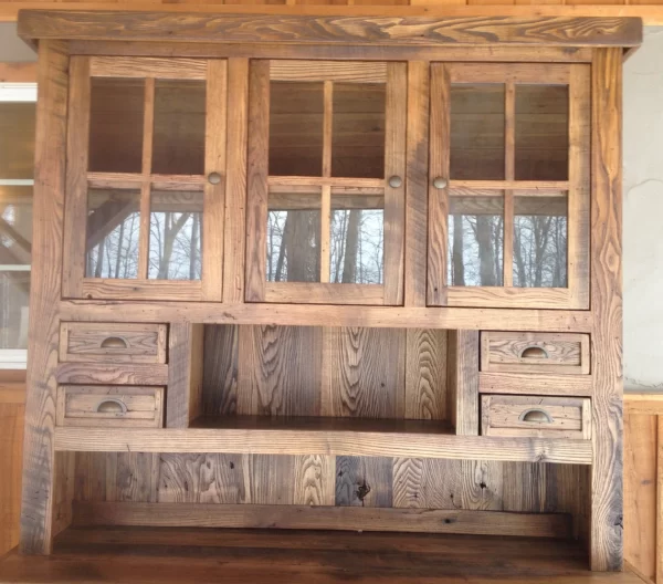 Reclaimed Barnwood Hutch 5' Width, 7' Height - Image 5