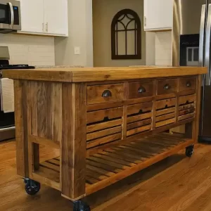 Barnwood Kitchen Island 6' Width