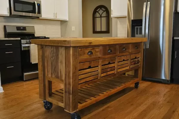 Barnwood Kitchen Island 6' Width