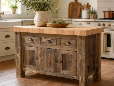 Oak Butcher Block Kitchen Island 5' Width