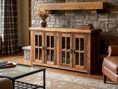 Reclaimed Barnwood TV Console