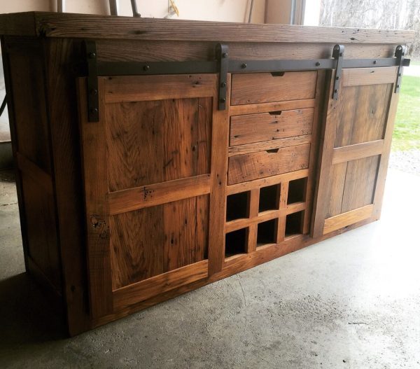 Reclaimed Barnwood Barn Door Buffet
