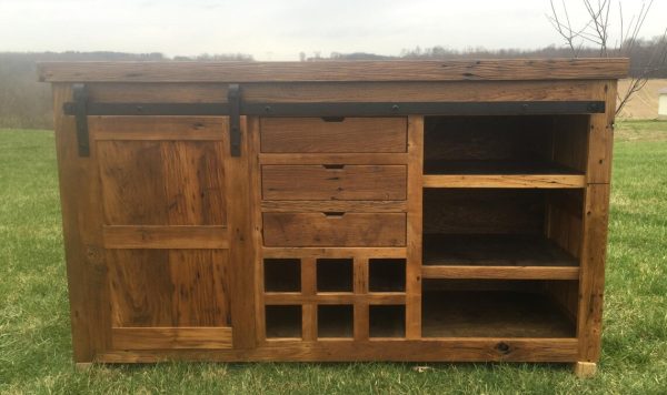 Reclaimed Barnwood Barn Door Buffet - Image 3
