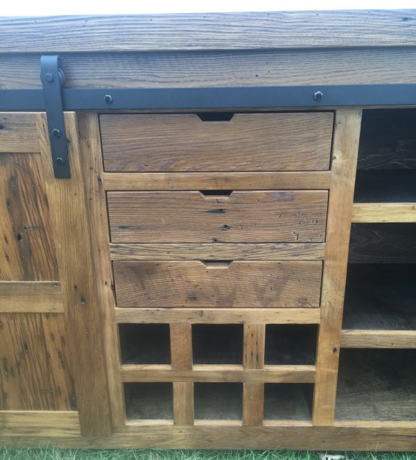 Reclaimed Barnwood Barn Door Buffet - Image 5
