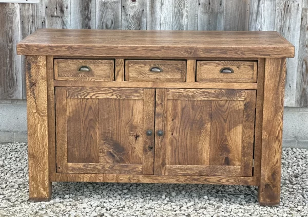 Oak Kitchen Island with Top Overhang for Seating - Image 4