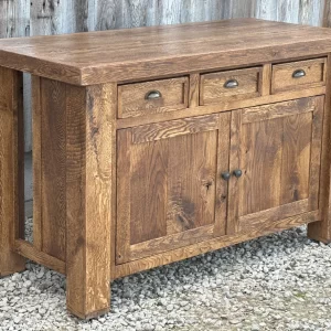 Oak Kitchen Island with Top Overhang for Seating