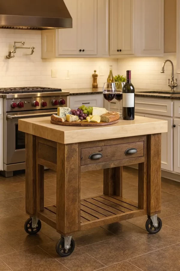 Butcher Block Kitchen Island - Ready To Ship