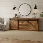 reclaimed barnwood barn door buffet