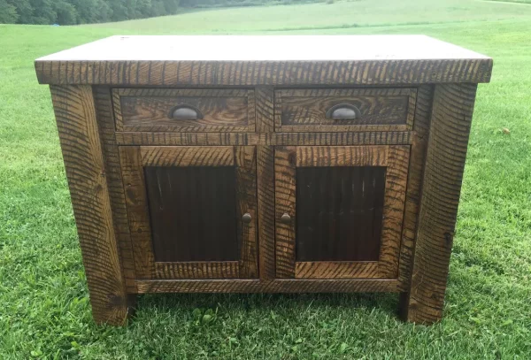 Oak & Metal Kitchen Island - Image 2