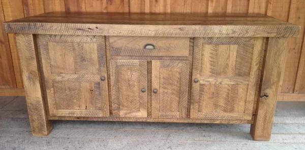 Oak Kitchen Island with Top Overhang for Seating - Image 4