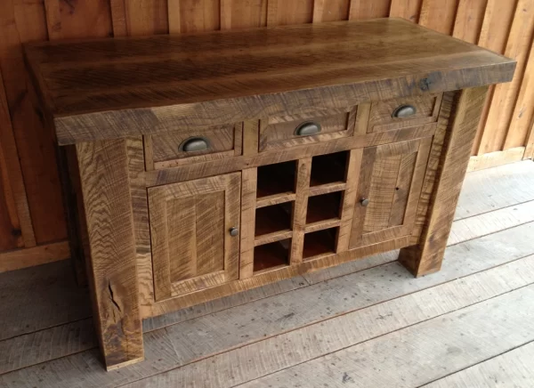 Oak Wine Rack Kitchen Island - Image 3