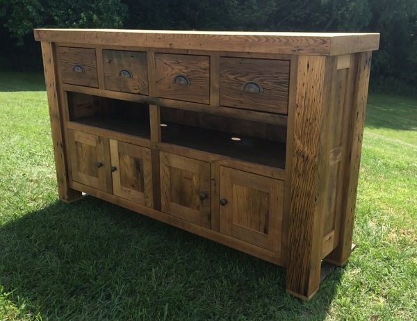 Reclaimed Barnwood Chestnut Console - Image 3