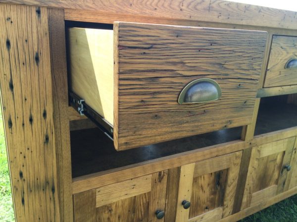 Reclaimed Barnwood Chestnut Console - Image 4