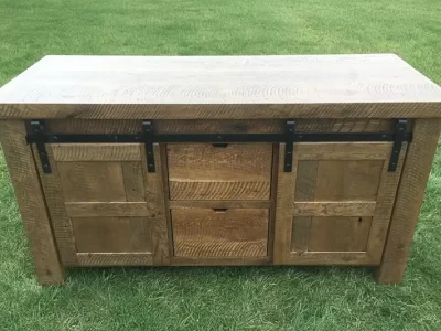 Oak Barn Door Kitchen Island