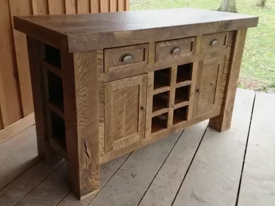 Oak Wine Rack Kitchen Island