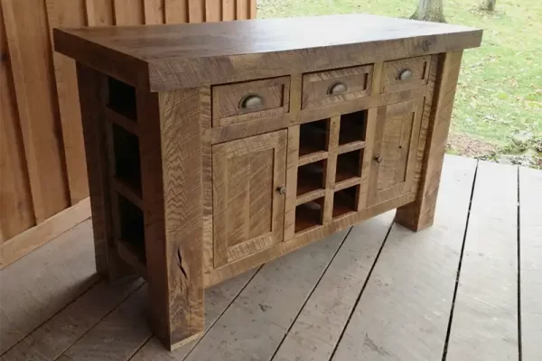 Oak Wine Rack Kitchen Island