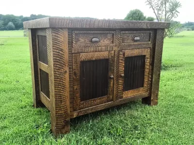 Oak & Metal Kitchen Island