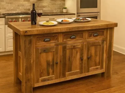Reclaimed Barnwood Kitchen Island