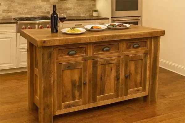 Reclaimed Barnwood Kitchen Island