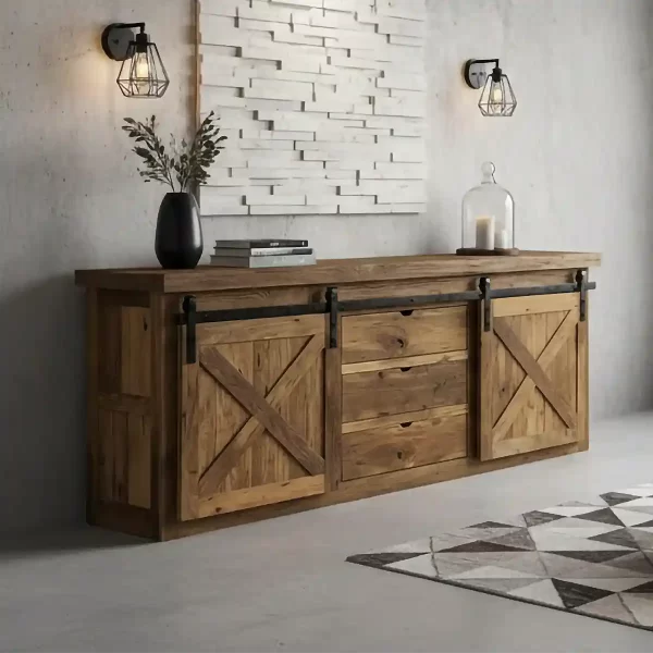 reclaimed barnwood tv stand