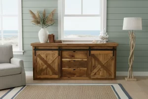 reclaimed barnwood console