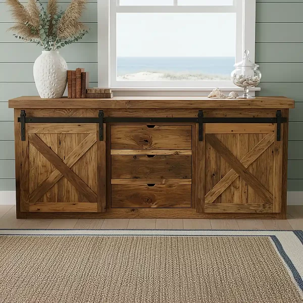 reclaimed barnwood tv stand