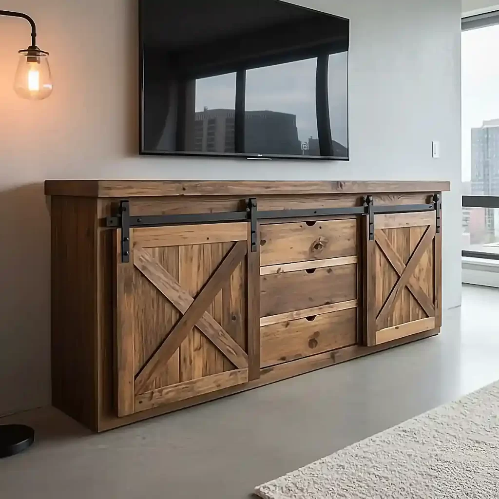 barnwood tv console