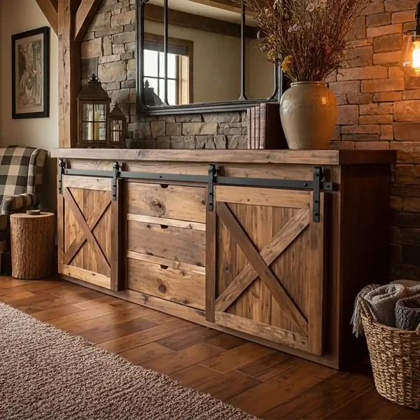 reclaimed barnwood tv stand