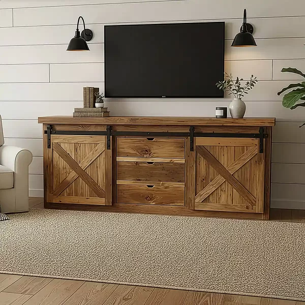 Reclaimed Barnwood TV Stand - Ready To Ship - Image 3