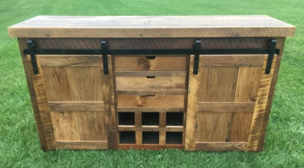 Reclaimed Barnwood Barn Door Buffet - Image 2