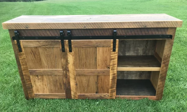 Reclaimed Barnwood Barn Door Buffet - Image 4