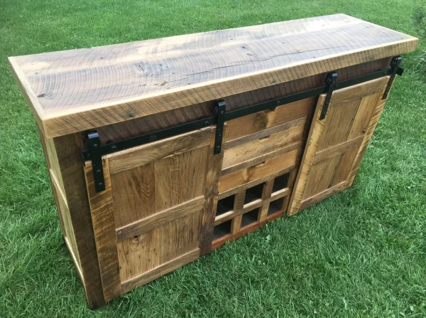 Reclaimed Barnwood Barn Door Buffet - Image 5