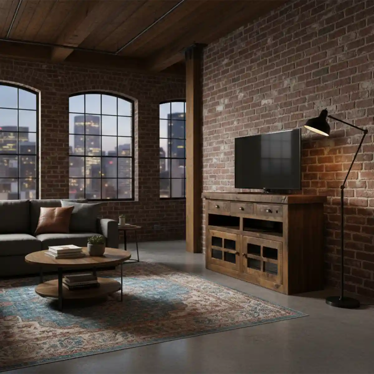 Solid Oak TV Stand: 52" Handcrafted Storage Media/TV Cabinet - Glass Doors - Image 3